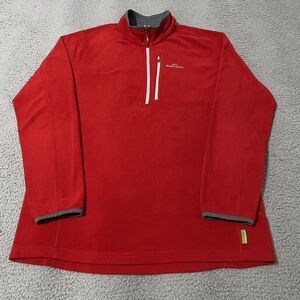 Kathmandu Pullover Mens Large Red 1/4 Zip Polartec Fleece Altica 100 Sweatshirt